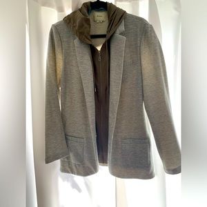 Anthropologie Elevenses Convertible Hooded Blazer Jacket